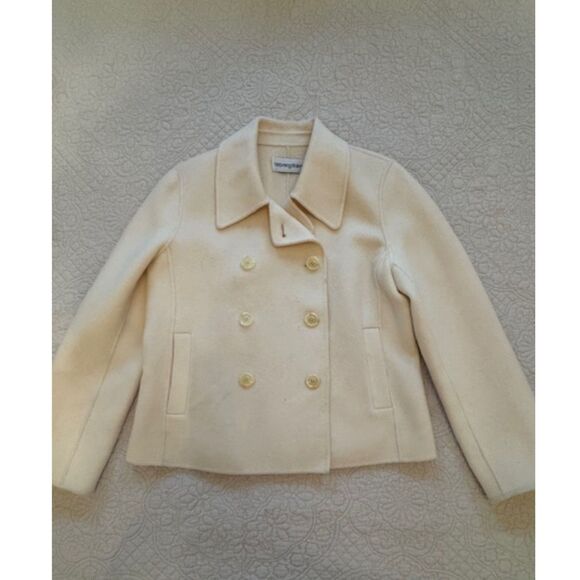 Bloomingdale's Double Breasted Wool/Cashmere blazer/jacket, size10P, Cream. - Picture 1 of 6